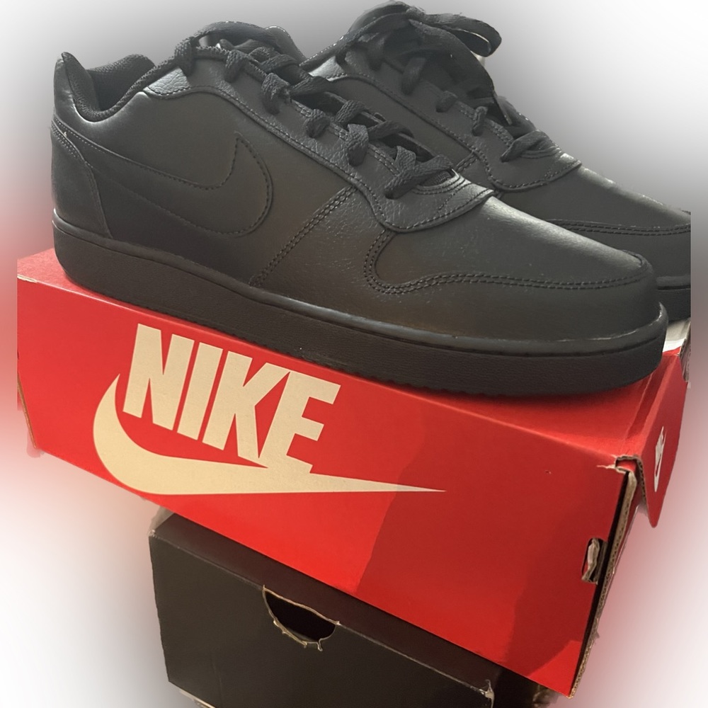 Nike Ebernon Triple Black Mens Size 13 Brand New With Tags and Box